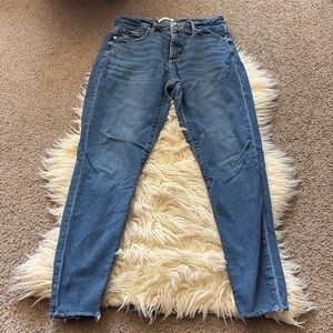 Loft curvy skinny distressed hem jeans